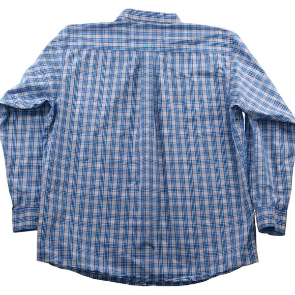 Ariat Pro Series 2XL Fitted Long Sleeve Blue Checkered Cowboy Western Shirt - Picture 2 of 12